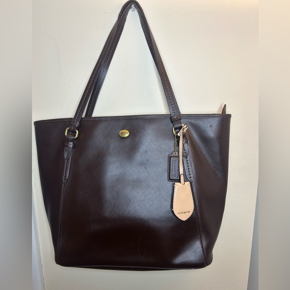 Coach Handbags - Coach Dark Brown Leather Tote
